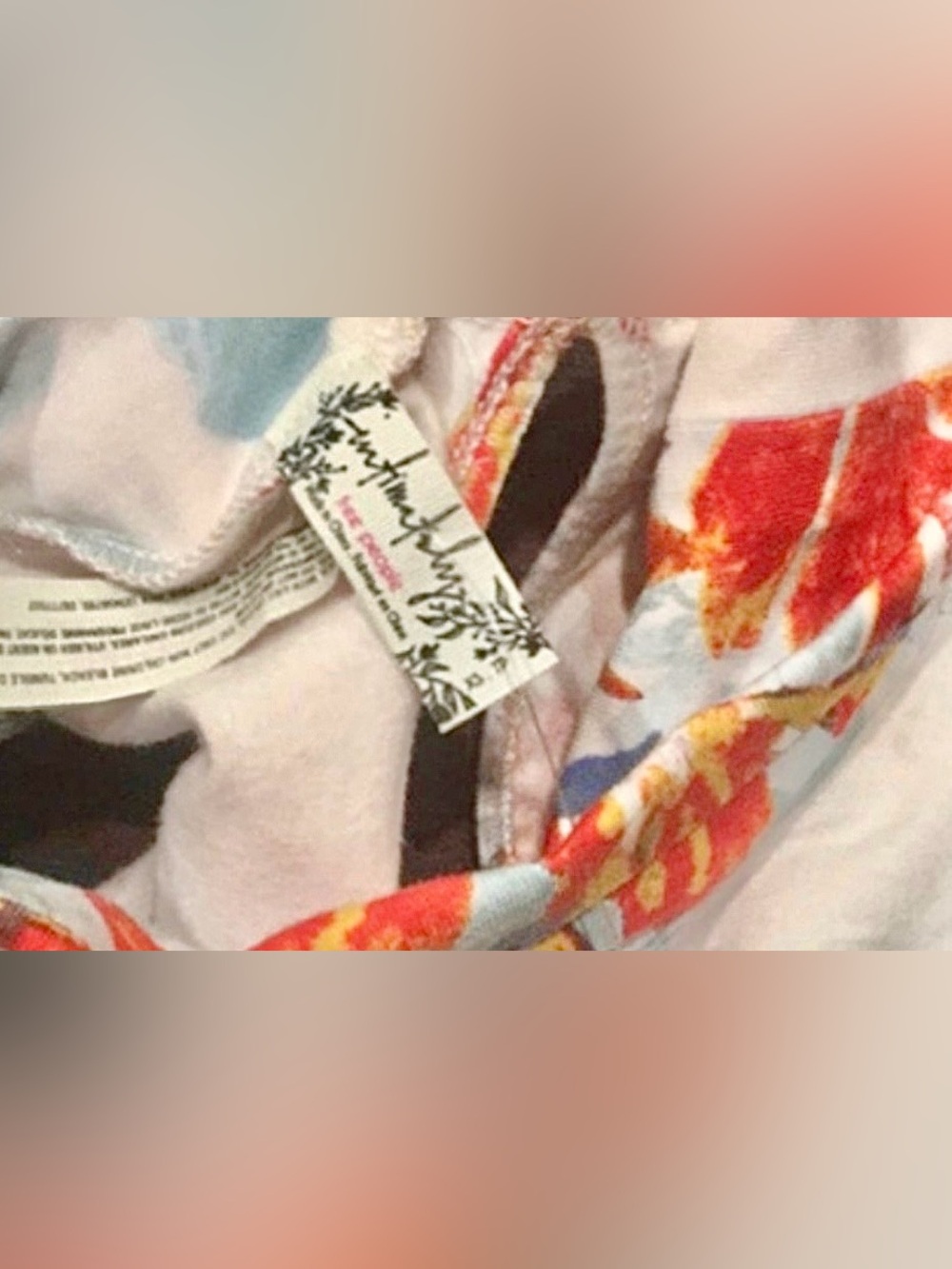 Free People Pixie Ivory Floral Mock Neck Bodysuit XS Boho Keyhole Thong - Picture 12 of 15